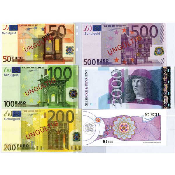 Germany. Printers Test Notes, ca. 1980-2000 For different EURO Designs ...