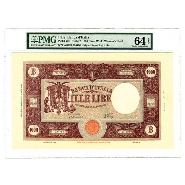 Banca d'Italia, 1947, Issued Banknote