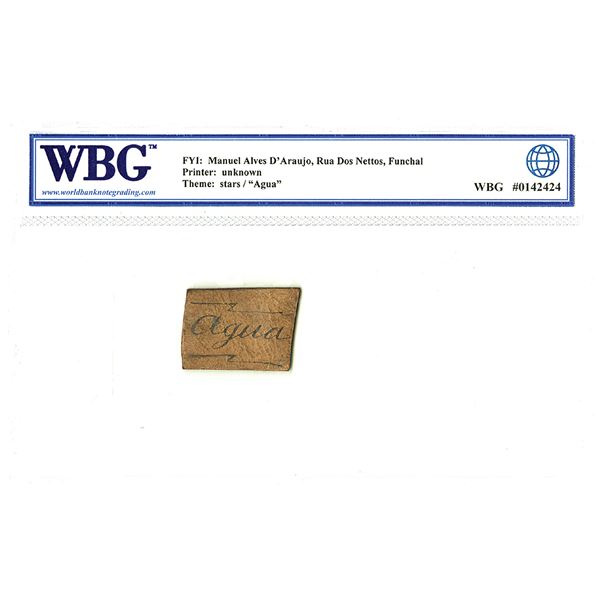 Madeira Islands, ND (late 1800s-1900s), 100 Reis, Denomination, P-Unlisted, Issued Leather Token