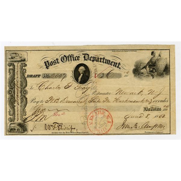 Post Office Department, 1853 I/C Draft