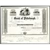 Image 1 : Bank of Pittsburgh, ca.1830's Proof Stock Certificate.