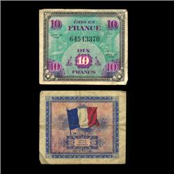 1944 France WW2 Allied Military 10 Franc (COI-4578)