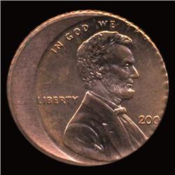 200? Lincoln Cent Off Center Error With Dime Reeding Choice Uncirculated (COI-5146)