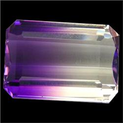 23.64ct   Premium Emerald Cut Bi Color Brazil Amethyst (GEM-15135)