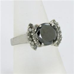 2.5ct Black & White Diamond Ladies 14k White Gold Ring (JEW-1435)