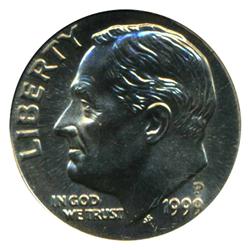 1999 Roosevelt Dime Graded PCGS MS68 FB (COI-4546)