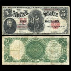 1907 US $5 Note Rare Hi Grade (COI-5274)