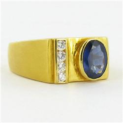 1.35ct Mens Top Blue Sapphire Diamond 20k Ring (JEW-1133)