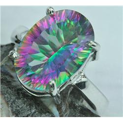 23ct Rainbow Mystic Topaz White Gold Vermeil Ring (JEW-1358)