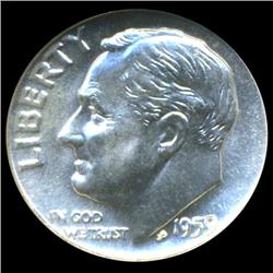 1959D Roosevelt Dime Graded NGC MS66 FB (COI-4790)