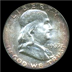 1963 Franklin Half Graded MS67 Great Toning (COI-4901)