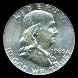 1963D Franklin Half Graded MS64 with Doubled Reverse (COI-4904)