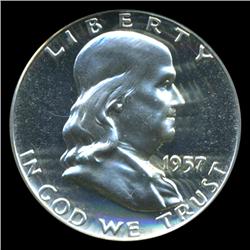 1957 Franklin Half Graded PCGS PR68 with CAM (COI-4913)