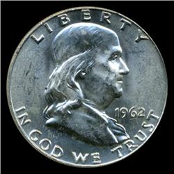 1962D Franklin Half Graded MS65 with FBL (COI-4926)