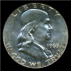 1963 Franklin Half Graded MS65 with FBL (COI-4928)