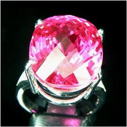 48.20ct Outstanding Gold Vermeil Ring Size 7 Oval Checkerboard Cut  (JEW-1443)