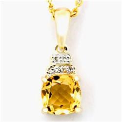 1.03ct Natural Citrine & Diamond 9ct 9K Gold Pendants  (JEW-1451)