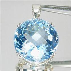 68.20ct AAA Sterling Round Pendant Sky Blue Topaz  (JEW-1462)