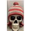 Image 1 : Under Wraps 2 - Halloween Battery Operated porcelain skull with hat and led light up eyes (Approxima