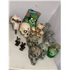 Image 1 : Large group of Halloween set dec - Include Skulls, Grumblies doll, Halloween mask etc.