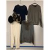 Image 1 : Rack full of assorted outfits - includes Shirt, Sweaters, pants etc.