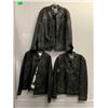 Image 1 : Group of three Guess Los Angeles leather jacket