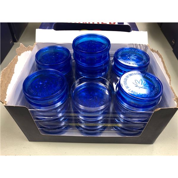 Large Group Blue Plastic Grinders