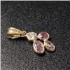 Image 2 : $3300 14K  Diamond (0.45Ct,I2-3,Fancy Purplish Pink) Diamond(0.15ct) Pendant