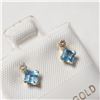 Image 2 : $500 10K  Blue Topaz(0.44ct) Diamond(0.06ct) Earrings
