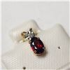 Image 2 : $240 10K  Garnet(0.58ct) Diamond Pendant