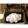 Image 2 : Large group of misc. set dec items - includes small picture frames/ blanket/ food containers/ vases 
