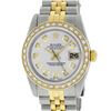 Rolex Womens MIdsize 31mm 2 Tone Silver Diamond Datejust Wristwatch