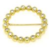 Image 1 : 18k Yellow Gold.60 ctw 20 Bezel Set Round Diamond Circle of Life Pin Brooch 23mm