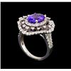 Image 4 : 14KT White Gold 4.04 ctw Tanzanite and Diamond Ring