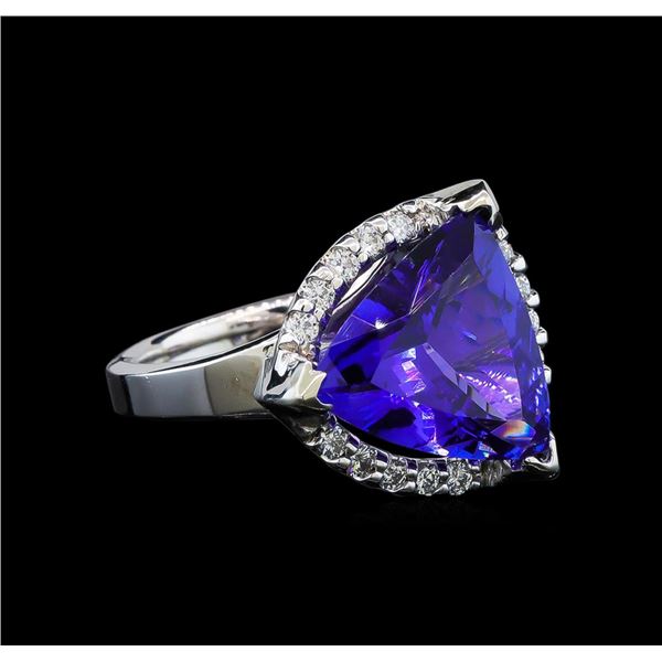 GIA Cert 6.52 ctw Tanzanite and Diamond Ring - 14KT White Gold