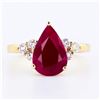 Image 2 : 4.82 ctw Ruby and 0.41 ctw Diamond 14K Yellow Gold Ring