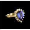 14KT Yellow Gold 2.86 ctw Tanzanite and Diamond Ring
