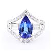 Image 2 : 2.08 ctw Tanzanite and 1.51 ctw Diamond 14K White Gold Ring