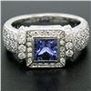 New Platinum 2.37 ctw Tanzanite and Diamond Halo Ring