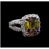 5.31 ctw Ametrine and Diamond Ring - 14KT White Gold