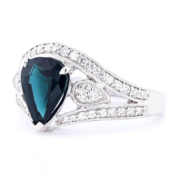 2.32 ctw Blue Sapphire and 0.35 ctw Diamond Platinum Ring