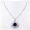 Image 1 : 12.82 ctw Tanzanite and 2.31 ctw Diamond 14K White Gold Pendant/Enhancer with Ch