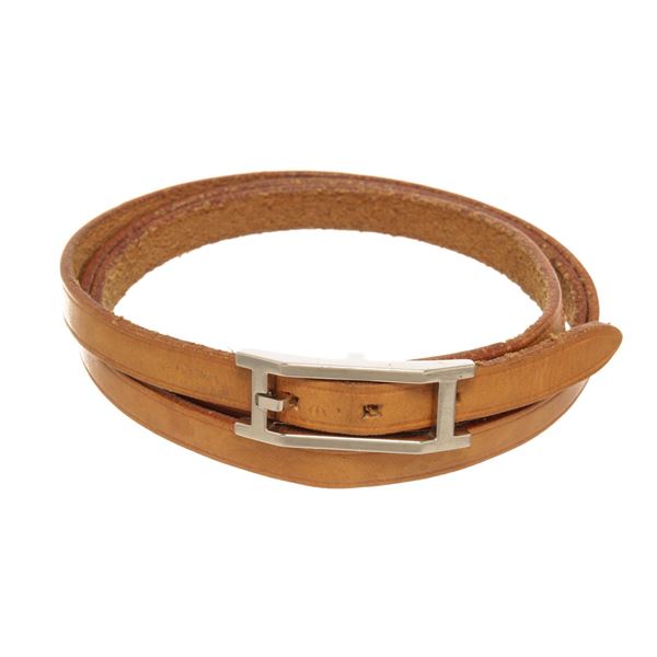 Hermes Brown Leather Happy bracelet