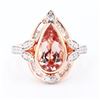 Image 2 : 2.04 ctw Morganite and 0.20 ctw Diamond 14K Rose Gold Ring