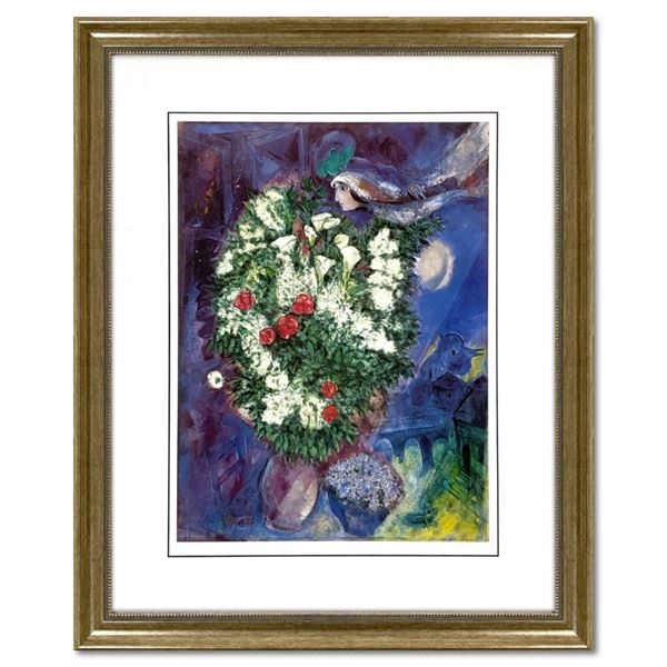 Bouquet with Flying Lover by Chagall (1887-1985)