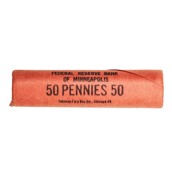 Roll of (50) Federal Reserve Bank of Minneapolis Lincoln Wheat Pennies