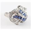 Image 2 : Unique Vintage Sapphire & Diamond Ring