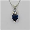 Image 1 : Beautiful Royal Blue Sapphire and Diamond Pendant