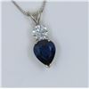 Image 2 : Beautiful Royal Blue Sapphire and Diamond Pendant