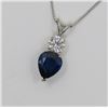 Image 3 : Beautiful Royal Blue Sapphire and Diamond Pendant